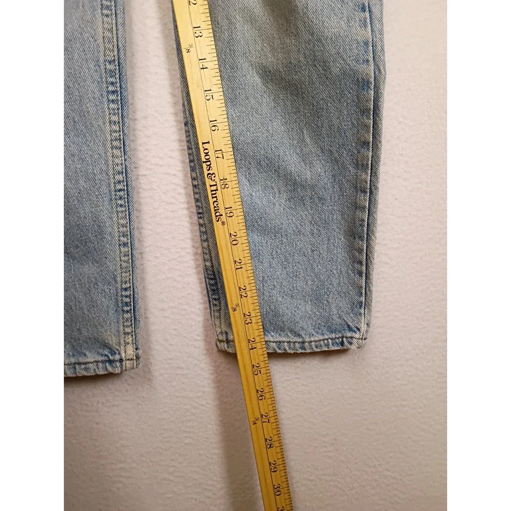 Vintage 90s Levis 550 Boys 12 Light Wash Blue Orange Tab Relaxed Tapered Jeans